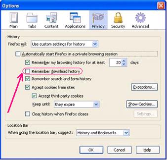 Privacy Options